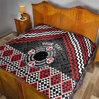Personalised Aotearoa Niho Taniwha Motif Quilt Red Style LT9 - Polynesian Pride