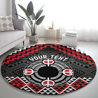Personalised Aotearoa Niho Taniwha Motif Round Carpet Red Style