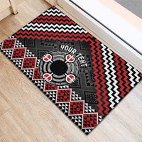 Personalised Aotearoa Niho Taniwha Motif Rubber Doormat Red Style LT9 - Polynesian Pride