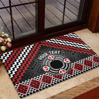 Personalised Aotearoa Niho Taniwha Motif Rubber Doormat Red Style LT9 - Polynesian Pride