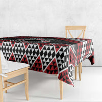 Personalised Aotearoa Niho Taniwha Motif Tablecloth Red Style LT9 - Polynesian Pride