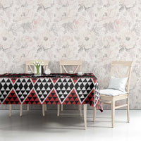Personalised Aotearoa Niho Taniwha Motif Tablecloth Red Style LT9 - Polynesian Pride