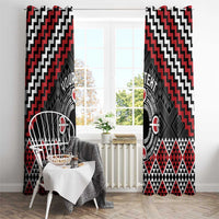 Personalised Aotearoa Niho Taniwha Motif Window Curtain Red Style