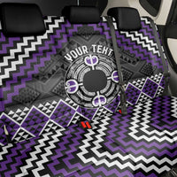 Personalised Aotearoa Niho Taniwha Motif Back Car Seat Cover Violet Style LT9 - Polynesian Pride