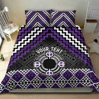 Personalised Aotearoa Niho Taniwha Motif Bedding Set Violet Style