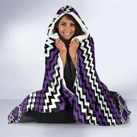 Personalised Aotearoa Niho Taniwha Motif Hooded Blanket Violet Style