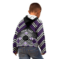 Personalised Aotearoa Niho Taniwha Motif Kid Hoodie Violet Style