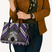 Personalised Aotearoa Niho Taniwha Motif Leather Bag Violet Style - Polynesian Pride