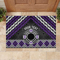 Personalised Aotearoa Niho Taniwha Motif Rubber Doormat Violet Style LT9 Violet - Polynesian Pride