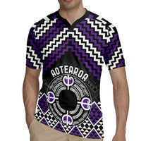 Personalised Aotearoa Niho Taniwha Motif Rugby Jersey Violet Style LT9 - Polynesian Pride