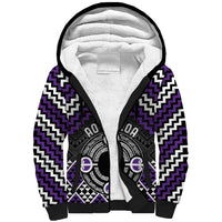 Personalised Aotearoa Niho Taniwha Motif Sherpa Hoodie Violet Style