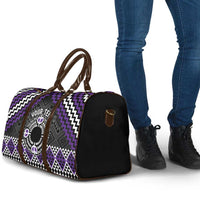 Personalised Aotearoa Niho Taniwha Motif Travel Bag Violet Style - Polynesian Pride
