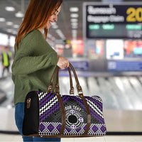 Personalised Aotearoa Niho Taniwha Motif Travel Bag Violet Style - Polynesian Pride