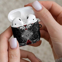 Black Aotearoa Taniko Motif AirPods Case Vintage Maori New Zealand Tribal Art Pattern LT9 - Polynesian Pride