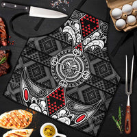 Black Aotearoa Taniko Motif Apron Vintage Maori New Zealand Tribal Art Pattern - Polynesian Pride