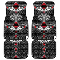 Black Aotearoa Taniko Motif Car Mats Vintage Maori New Zealand Tribal Art Pattern LT9 - Polynesian Pride