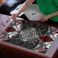 Black Aotearoa Taniko Motif Puzzle Vintage Maori New Zealand Tribal Art Pattern - Polynesian Pride