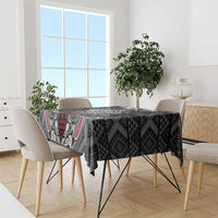 Black Aotearoa Taniko Motif Tablecloth Vintage Maori New Zealand Tribal Art Pattern LT9 - Polynesian Pride