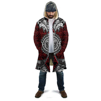 Red Aotearoa Taniko Motif Cloak Vintage Maori New Zealand Tribal Art Pattern - Polynesian Pride