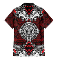 Red Aotearoa Tanilo Motif Family Matching Mermaid Dress and Hawaiian Shirt Vintage Maori New Zealand Tribal Art Pattern LT9 - Polynesian Pride