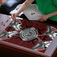 Red Aotearoa Taniko Motif Puzzle Vintage Maori New Zealand Tribal Art Pattern LT9 - Polynesian Pride