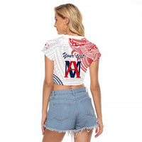 Kingdom of Uvea 1842-1860 Personalized Raglan Cropped T Shirt Wallis and Futuna Polynesian Tribal Pattern LT9 - Polynesian Pride