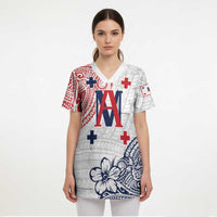 Kingdom of Uvea 1842-1860 Personalized Scrub Top Wallis and Futuna Polynesian Tribal Pattern - Polynesian Pride