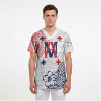 Kingdom of Uvea 1842-1860 Personalized Scrub Top Wallis and Futuna Polynesian Tribal Pattern - Polynesian Pride