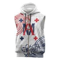 Kingdom of Uvea 1842-1860 Personalized Sleeveless Zip Hoodie Wallis and Futuna Polynesian Tribal Pattern LT9 White - Polynesian Pride