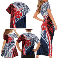 Kingdom of Uvea 1860-1886 Personalized Family Matching Short Sleeve Bodycon Dress and Hawaiian Shirt Wallis and Futuna Polynesian Tribal Pattern LT9 - Polynesian Pride