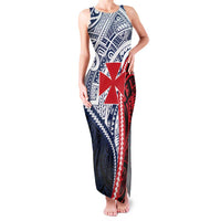 Kingdom of Uvea 1860-1886 Personalized Family Matching Tank Maxi Dress and Hawaiian Shirt Wallis and Futuna Polynesian Tribal Pattern LT9 Mom's Dress Red - Polynesian Pride