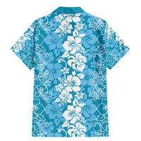 Hawaiian Lei Day Family Matching Mermaid Dress and Hawaiian Shirt Blue Hibiscus Flowers Lei Art LT9 - Polynesian Pride