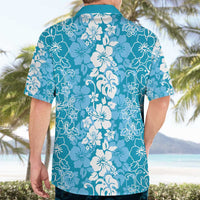 Hawaiian Lei Day Hawaiian Shirt Blue Hibiscus Flowers Lei Art