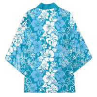 Hawaiian Lei Day Kimono Blue Hibiscus Flowers Lei Art LT9 - Polynesian Pride
