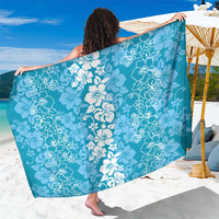 Hawaiian Lei Day Sarong Blue Hibiscus Flowers Lei Art