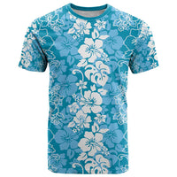Hawaiian Lei Day T Shirt Blue Hibiscus Flowers Lei Art