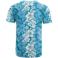 Hawaiian Lei Day T Shirt Blue Hibiscus Flowers Lei Art