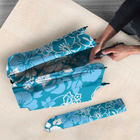 Hawaiian Lei Day Umbrella Blue Hibiscus Flowers Lei Art - Polynesian Pride