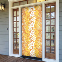 Hawaiian Lei Day Door Cover Gold Hibiscus Flowers Lei Art - Polynesian Pride