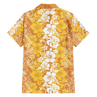 Hawaiian Lei Day Family Matching Summer Maxi Dress and Hawaiian Shirt Gold Hibiscus Flowers Lei Art LT9 - Polynesian Pride