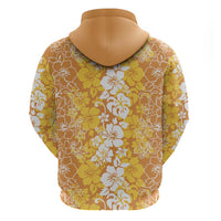 Hawaiian Lei Day Hoodie Gold Hibiscus Flowers Lei Art