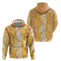Hawaiian Lei Day Hoodie Gold Hibiscus Flowers Lei Art