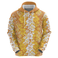 Hawaiian Lei Day Hoodie Gold Hibiscus Flowers Lei Art