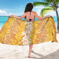 Hawaiian Lei Day Sarong Gold Hibiscus Flowers Lei Art