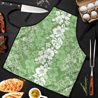 Hawaiian Lei Day Apron Green Hibiscus Flowers Lei Art - Polynesian Pride