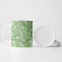 Hawaiian Lei Day Ceramic Mug Green Hibiscus Flowers Lei Art - Polynesian Pride