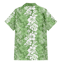 Hawaiian Lei Day Family Matching Mermaid Dress and Hawaiian Shirt Green Hibiscus Flowers Lei Art LT9 - Polynesian Pride