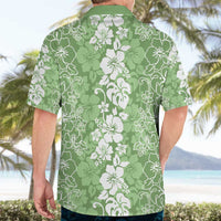 Hawaiian Lei Day Hawaiian Shirt Green Hibiscus Flowers Lei Art