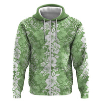 Hawaiian Lei Day Hoodie Green Hibiscus Flowers Lei Art