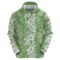 Hawaiian Lei Day Hoodie Green Hibiscus Flowers Lei Art